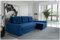 MEBLINI Schlafcouch mit Bettkasten - Kleines Ecksofa mit Schlaffunktion - Sofa mit Relaxfunktion und Kissen - Kleine Couch L-Form - Eckcouch - FURLA - 250x151x90cm Rechts - Blau Samt