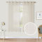 CUCRAF Leinen Voile Vorhänge mit Ösen Gardine für Schlafzimmer Wohnzimmer, Leinenfarbe, H145 x B140cm 2er Set