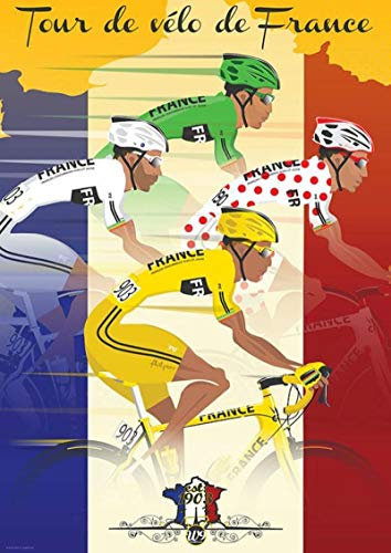 Blechschild für neues Metallschild Tour de France Trikots Fahrrad Fahrrad Radfahren Poster Wandkunst Metallschild für Wanddekoration 20,3 x 30,5 cm