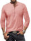YawYews Mens Long Sleeve Tops Henley T Shirt for Men Cotton Casual Grandad Vintage T Shirts Tee with Buttons Pink M