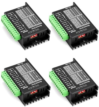 QWORK® 4 Stück TB6600 Schrittmotortreiber, Schrittmotor Stepper Driver, 4.0A 9V-42V, für 42/57/86 Typ 2 Phasen 4 Phasen Schrittmotor, für 3D Printer Drucker/CNC