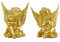 zweipappel Deko Engel Figur Gold Schutzengel Sitzend träumend 2er-Set Harz Dekofigur Engelpaar Engelkinder Dekoengel (Gold)