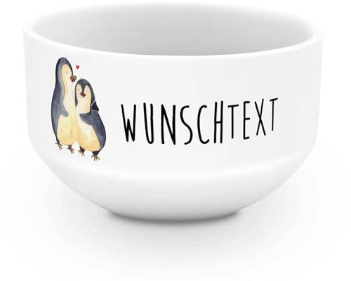 Mr. & Mrs. Panda Müslischale Pinguin umarmen - Personalisierte Geschenke, Hochzeitstag, Schüsseln, Hochzeit, Müslischüssel, Schale, Schüssel Personalisieren, Suppenschüssel, Liebe