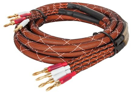 Krüger&Matz KM0335-5M - Set di 2 cavi per altoparlanti con spine a banana, 5 m