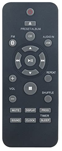 VINABTY Télécommande remplacée Convient pour Philips Système Micro-Musical TM2180 BTM2310 BTM1180 BTM2130 BTM2310/12 BTM2310/55 BTM2310/93 BTM2310/96 DCM2068/93 DCM206 8/93 DCM2068 DCM2260/93
