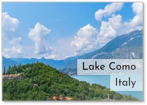 Enjoying Serenity of Green Hills and Mountains at Lake Como, Outdoor Adventure, Travel Guide, Outdoor Adventure, Tourism Destination, Summer Vacation, Fridge Magnet