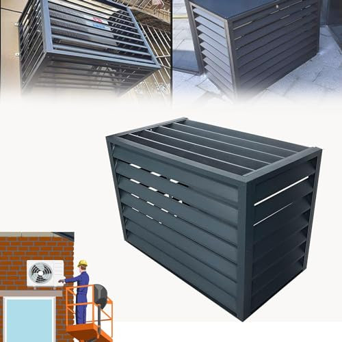 Pxkmouy 120 * 150 * 70cm copertura condizionatore esterno copertura pompa di calore in Alluminio Composito Recinzioni per La Privacy dell'Aria Condizionata Nascoste per Carichi Pesanti