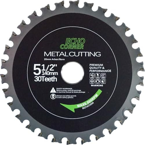 Echo Corner Metallkreissägeblatt 140x20 für Metall, Stahl, Alu, Holz, Multi Sägeblatt 140mm Kreissägeblatt Kompatibel mit Dewalt, Makita, Bosch