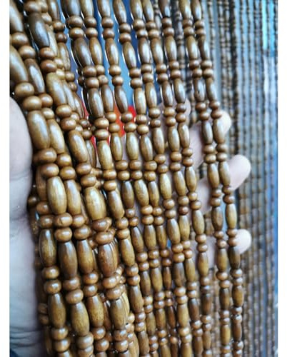 XINGWANGG Natural Wood Beaded Curtains for Doorways,Room Divider String Curtains,for Door Living Room Bedroom Hallway Window Hanging Decoration,Width x Height (Brown,140cm x 180cm(71 Strands)