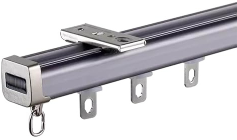 gardinenschiene vorhangschiene Hochleistungs-Vorhangschienen zur Deckenmontage – Raumteiler-Vorhangstange aus Aluminiumlegierung mit sanftem Gleiten – Schiebevorhangschiene für das Wohnzimmer, einfach