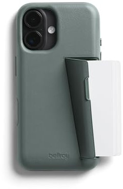 Bellroy Phone Case – 3 Card für iPhone 16 (Leder-iPhone-Hülle, Handy-Geldbörse) - Agave