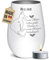 PR Print Royal Trauer Windlicht mit Gravur für Katzen - Spuren im Herzen - mit Name - Erinnerungslicht, Gedenklicht, Trauergeschenk | inkl. Teelicht, 450 ml, Weiß/Silber