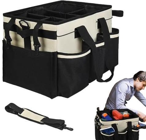 Cleaning Supply Organizer Bag | Water Proof Bucket Bag for Cleaning - Bucket Bag for Cleaning High Capacity Cleaning Totes for Housekeepers
