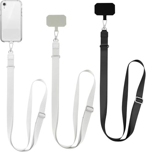 saerryor 3 Pcs Phone Lanyard, Universal Adjustable Phone Lanyard with Patches, Mobile Phone Neck Strap Compatible for Most Smartphones Cases