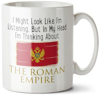 Black Raven Design - Look Like I'm Listening, Thinking About The Roman Empire - Funny Gift Mug for Men, Ceramic, 11fl oz
