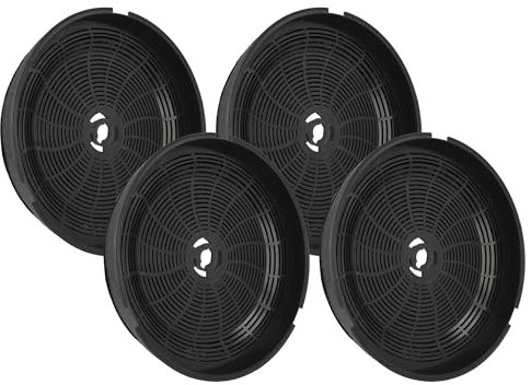 vhbw 4x Aktivkohlefilter kompatibel mit Smeg KTR110XE, KT90PE CREME, KT90PE, KT90P, KT90GRE, KT90BLE, KT90BL, KV26B, KTR90XE Dunstabzugshaube
