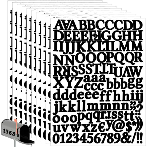 810 Pieces 10 Sheets Letter Stickers 1 inch Self Adhesive Alphabet Stickers Multicolor Vinyl Numbers Sticker for DIY Scrapbooking Glass Bottle Business Bulletin Board Decor