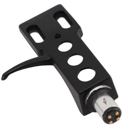 Universal Phono Turntable Head Shell, Aluminum Alloy Phono Headshell for Turntables Cartridge (Black)