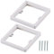 Single Socket Spacers, 2Pcs Single Socket Light Switch Covers, Single Socket Square Spacers, With 4 Mounting Screws, For Increase Back Pattress Box Height(White)