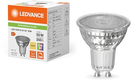 LEDVANCE 10er Pack Performance LED-Spot Reflektor GU10 PAR16 4.5W 350lm 36D - 930 Warmweiß - Dimmbar - Ersatz für 50W