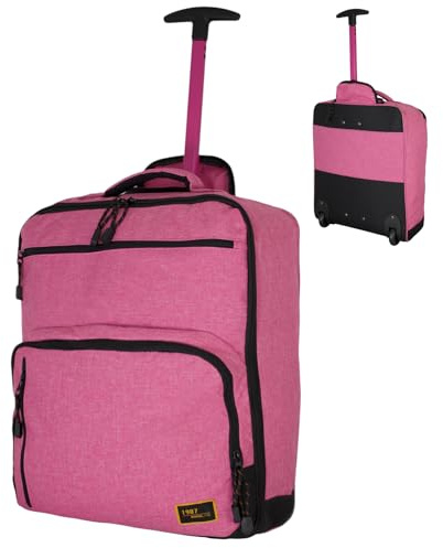 EasyJet Underseat Cabin Bag 45x36x20cm – Wheeled Travel Holdall with Trolley Handle – Lightweight Soft Shell Carry On Luggage – Fits EasyJet Free Bag Allowance – Pink
