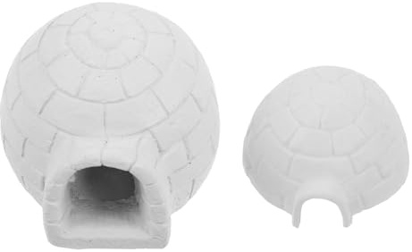 Toyvian 2 Stück Kleiner Iglu Figuren aus Kunstharz für Winterdeko | Realistische Weiße Eishäuser, Kompakt für Mikrolandschaften, Selbstgemacht Szenen, Arktisornamente