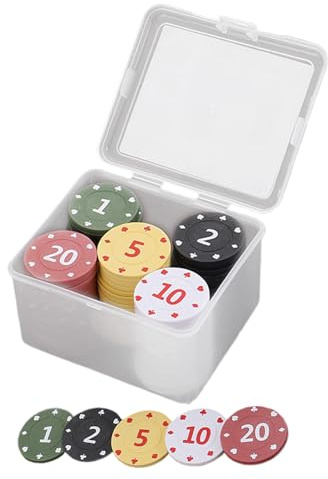 Opdestn Nummerierte Pokerchips | Nummerierte 100 Stück Farbige Spielzubehör Mit Aufbewahrungsbox - Kleine Pokerchips | Für Zuhause Reisen Nacht Ausstellung Turniere Partys Feiertag Geburtstag Büros