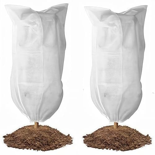ZPVXRVQ 5 Stück Outdoor Pflanze Winter Mulch, Pflanze Winter Protector, Wiederverwendbar, mit Schnüre, für Topfblumen, Bäume, Rosen(23x31in)