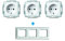 Busch-Jaeger Balance SI Set: 3x 2011-0-623 Steckdose + 1725-0-156 3-fach Rahmen Alpinweiß