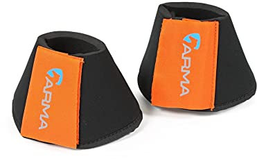 Shires Hufglocken „Arma“ aus Neopren, schwarz, Orange, Pony
