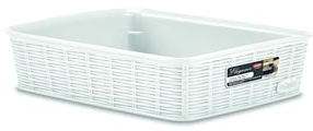 Stefanplast Elegance Basket, White, Medium/25 x 19.5 x 6 cm