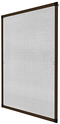 tectake® Zanzariera per Telai di Finestre, Telaio in Alluminio, Zanzariera Finestra Resistente ai Raggi UV e alle Intemperie, Trasparente alla Luce e Permeabile all’Aria, 100x120cm - Marrone