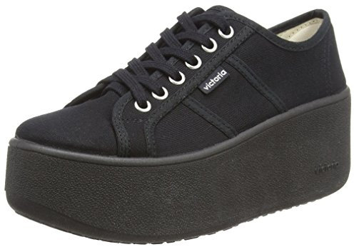 Victoria Basket Lona Plataforma Negra, Zapatillas Unisex Adulto, 36 EU