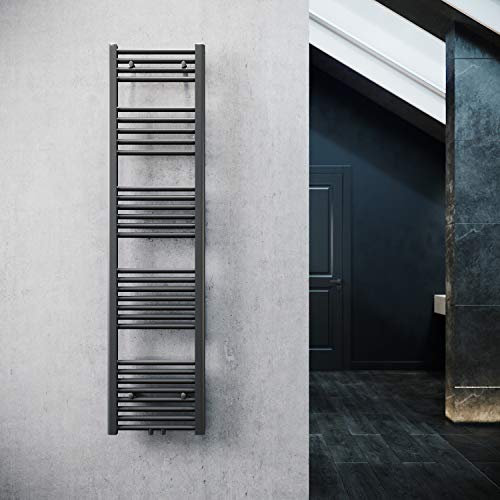 ELEGANT Heizkörper Bad 1600x400 mm Anthrazit Badheizkörper Mittelanschluss Handtuchwärmer Handtuchtrockner Heizkörper