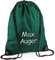 Personalised Embroidered Name School Sports PE Drawstring Gym & Swimming Bag (Bottle Green)