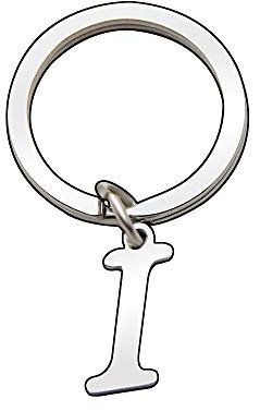 Porte-clés personnalisé pour femme et homme avec initiale de l'alphabet en argent, I, L
