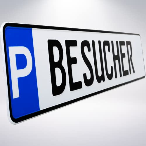 L & P Car Design Parkplatz Kennzeichen 1 Stück P-Kennzeichen mit der Prägung BESUCHER Parkplatzschild Markierung von Parkplatz Standplatz Garage Parkplatzmarkierung