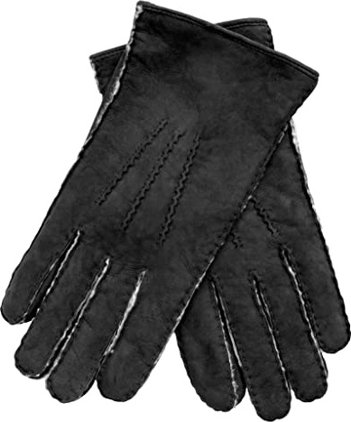 EEM Herren Lederhandschuhe, weiches Neuseeland Curly Lammfell, handgenäht