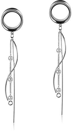 COOEAR Größe 8mm Messgeräte für Ohren Double Flared Tunnel baumeln Kette Expander Stretchers Ohrringe 6mm bis 25mm.