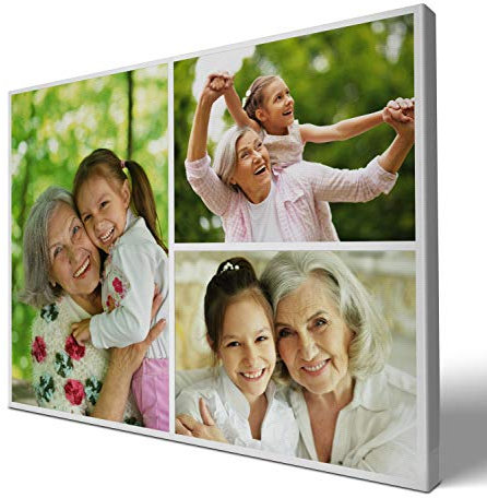 wandmotiv24 Leinwandbild 260 g/m ² - Foto-Collage mit 3 Fotos - Fotogeschenk - Geschenk für Freunde und Familie - Kunstdruck querformat 80x60cm (BxH) - M0002
