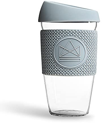 Neon Kactus Gobelet Verre Borosilicate Isotherme Soufflé à la Main, Tasse à Café Réutilisable avec Couvercle Silicone de Qualité Alimentaire et Revêtement Thermique, Tasse de Voyage verre Recyclable.