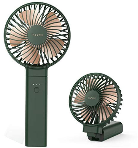 Funme Handventilator, 2022 Neuer Tragbarer Tischventilator Mini Faltbarer Lüfter Exquisit 20 Stunde 5000 Batterie Aufladbarer für Mädchen Reisen und Zuhause Grün