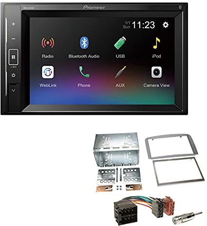 Pioneer DMH-A240BT 2-DIN Autoradio Bluetooth USB passend für Alfa Romeo 147 2000-2010 Silber