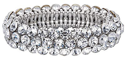 EVER FAITH Braut Armband für Hochzeit Funkelnde Kristall Strass Stretch Armkette für Damen Mädchen Klar