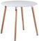 FURNITABLE Esstisch,MDF Rund Tisch,4 Buchenbeine,80 * 80 * 72cm,Weiß