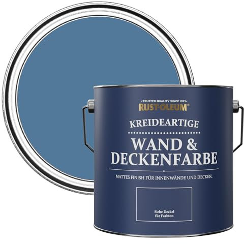 Rust-Oleum Blue Wall and Ceiling Paint in a Chalky Matt Finish - Blue Silk 2.5L