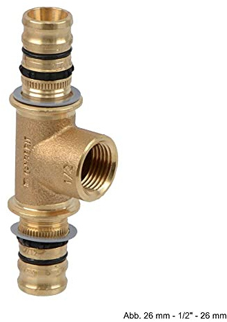 Geberit Mepla T-Stück 90 Grd. m. IG 26 mm - 1/2 - 26 mm