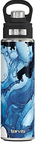 Tervis Inkreel-Blue Tides - Bicchiere isolante a tripla parete, 680 ml, in acciaio INOX