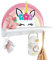 Garybank Einhorn-Wandregal, Dekoration für Mädchenzimmer, Regenbogen-Dekoration, Kindergarderobe mit Haken, schwebender Ständer, Wandmontage, Kindergarderobe, Dekoration für Mädchenzimmer, Holzregal