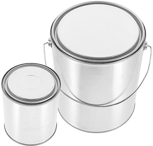 OSALADI Lot De 2 Pots De Peinture Vides avec Couvercle 4 L 1 L Poignée pour Le Rangement De Vos Projets